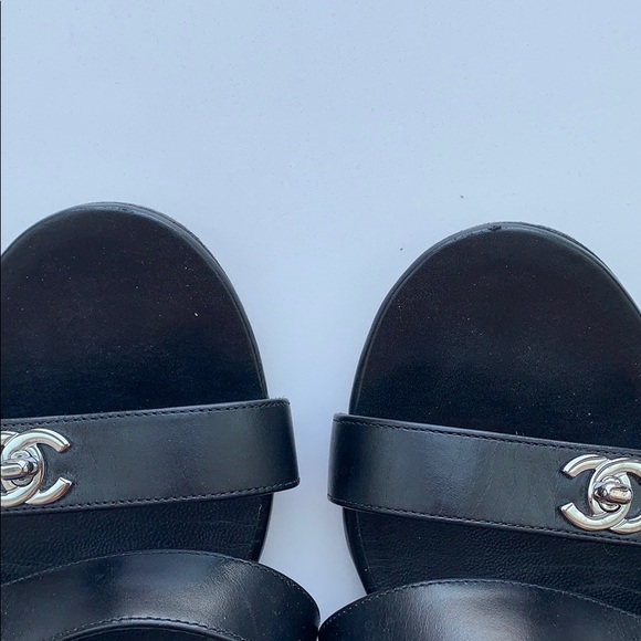 SOLD Chanel CC Sandals Sz 38C - Picture 9 of 13
